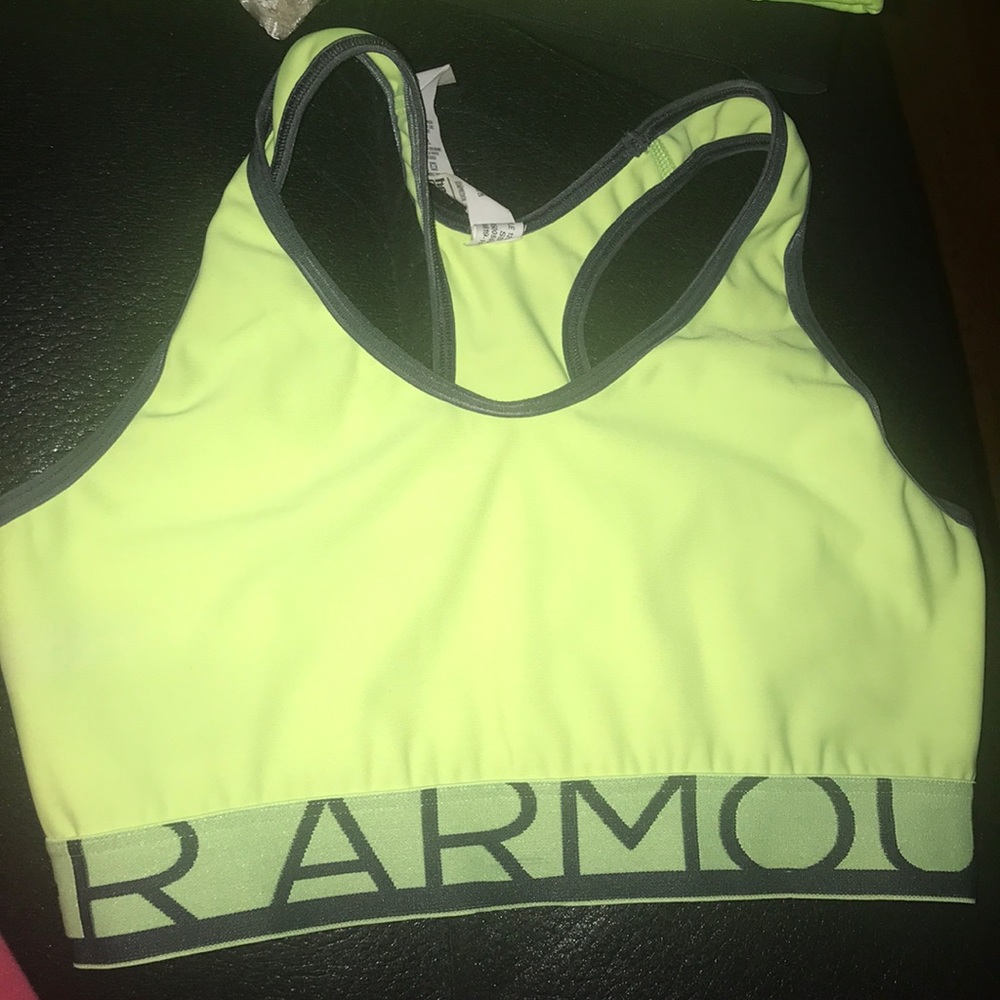 Under armour neon sports bra